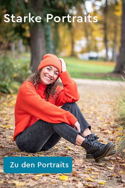 Starkes Portraitfotos - Frau im Herbstoutfit - Fotograf Andreas Vogt aus Aalen